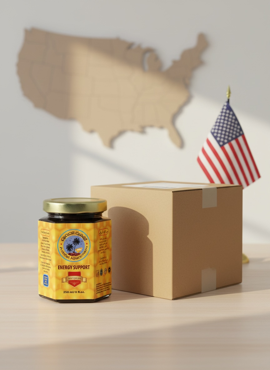 A premium, discreet shipping box with a USA theme, mobile view.